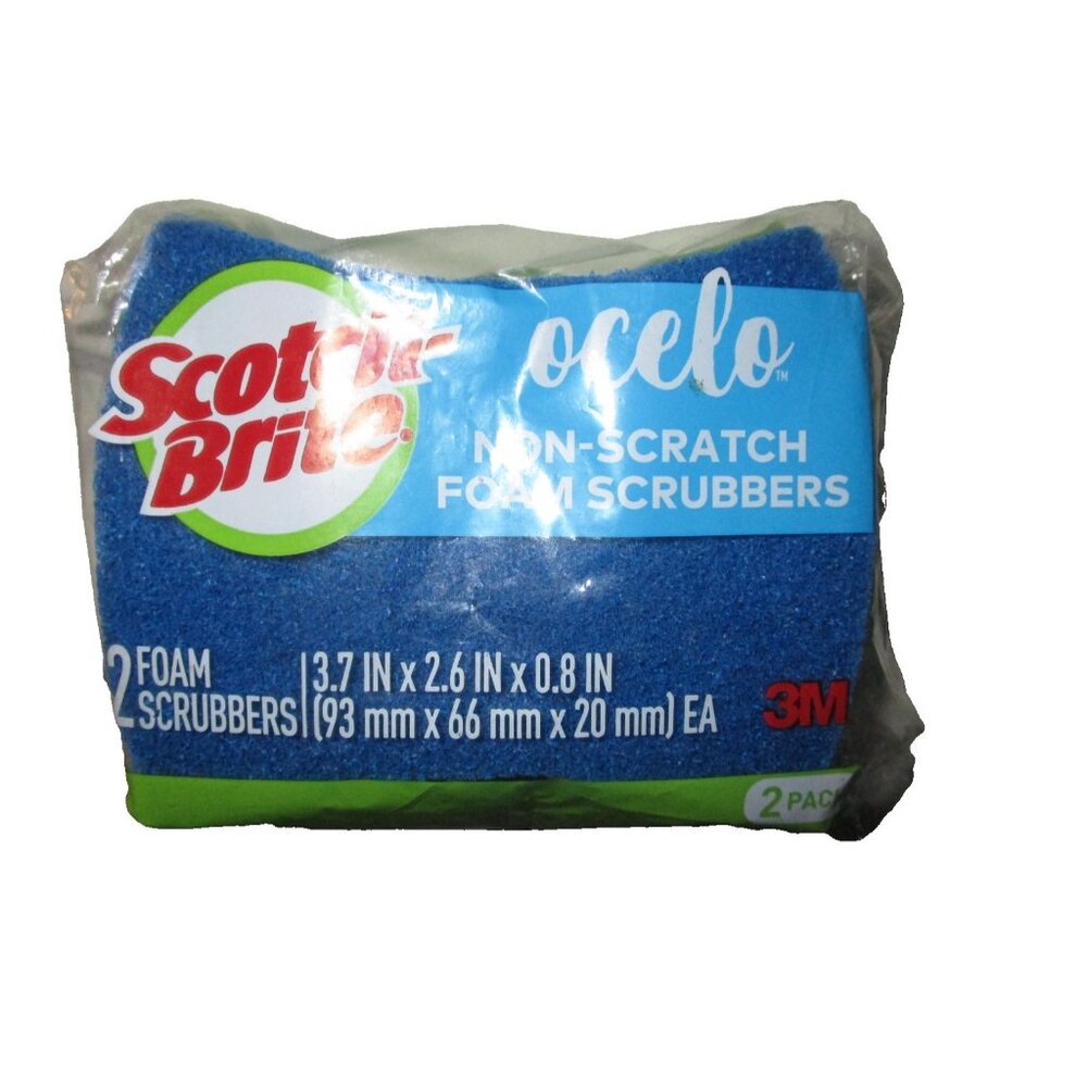 Scotch Brite Ocelo Non-Scratch Foam Scrubber 2 Pack